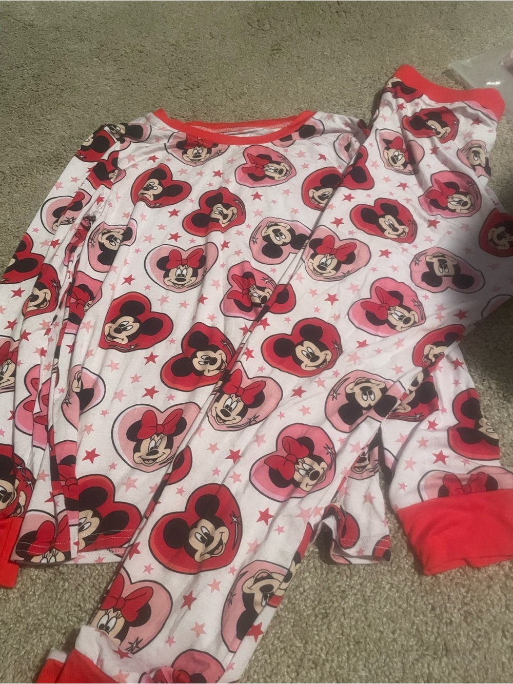 Disney Minnie Mouse Red and Pink Kids Pajama Set